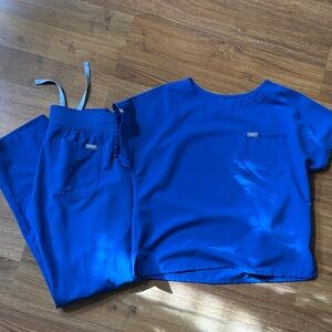 Figs Royal Blue Scrub Set